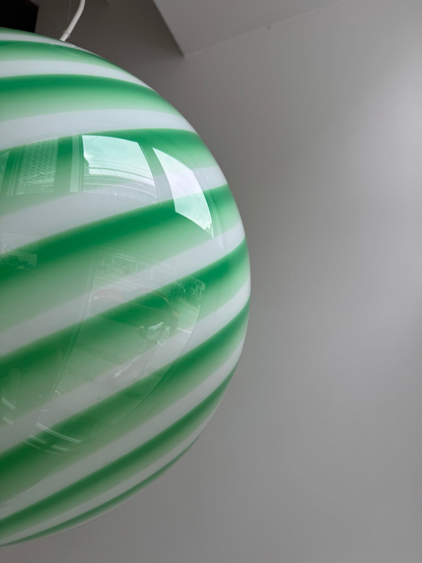 Green Murano candy ceiling lamp, 40 cm