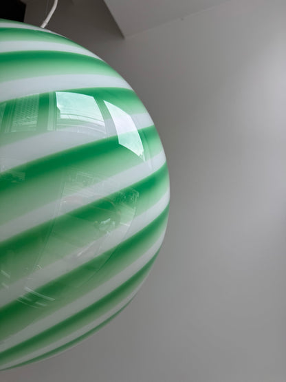 Green Murano candy ceiling lamp, 40 cm