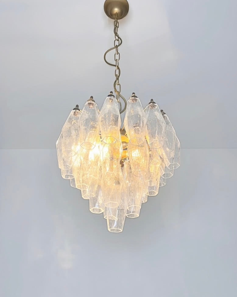 Murano lysekrone | Poliedri | 32 glas | Klar