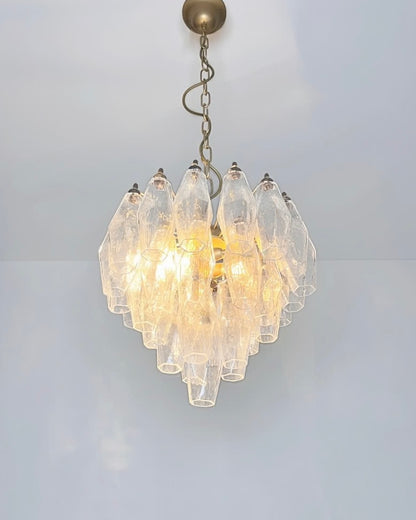 Murano lysekrone | Poliedri | 32 glas | Klar