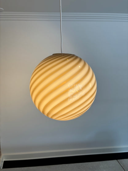Murano ceiling lamp in grey and brown swirl, 30 cm