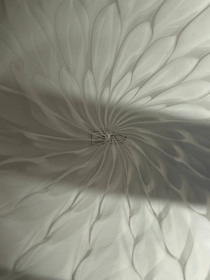 Huge, white peacock Murano pendant with original sticker, 45 cm