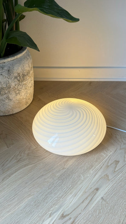 Murano plafond i klassisk hvid swirl, 30 cm