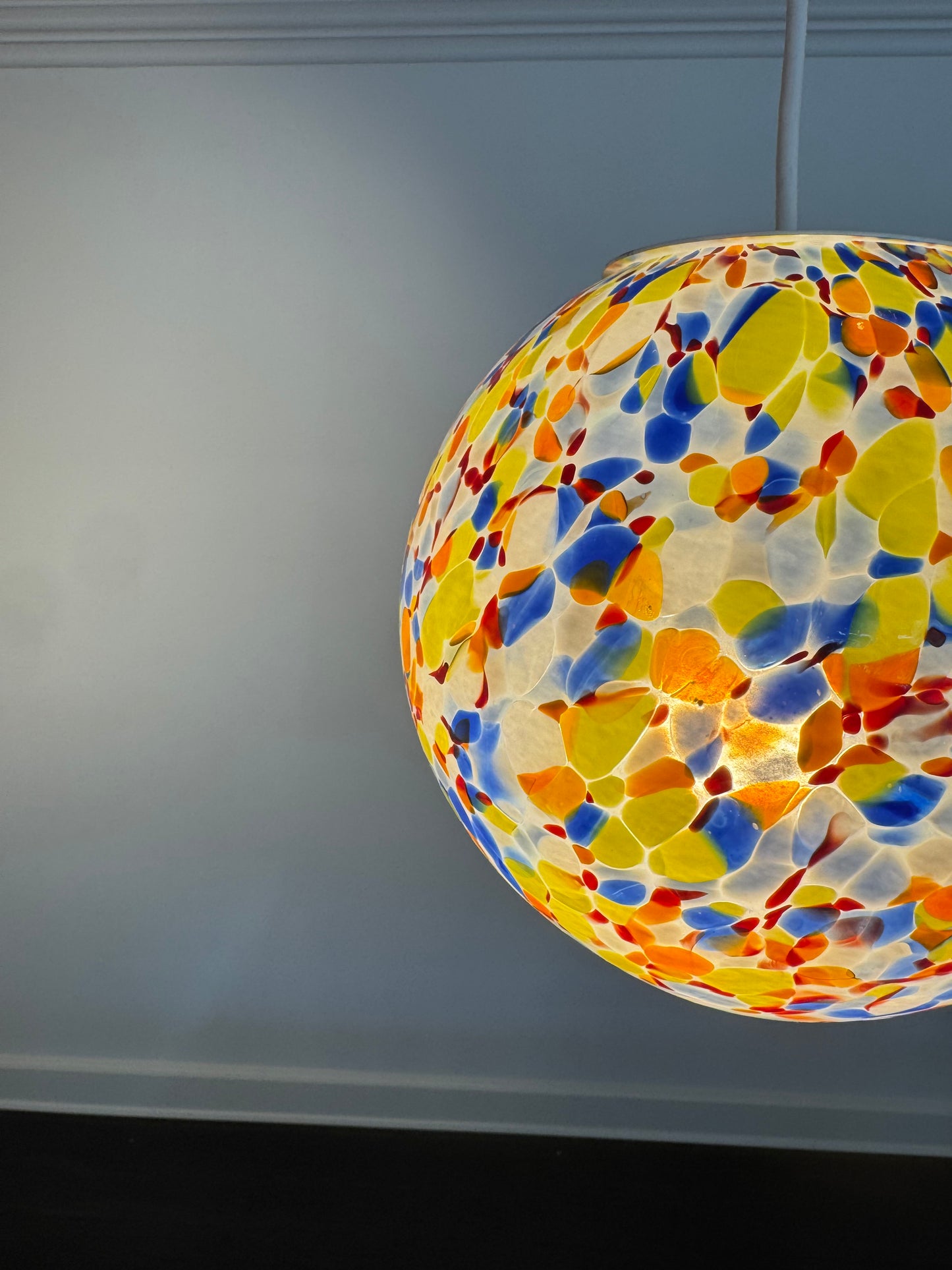 Klassisk murrina konfetti Murano pendel, 20 cm