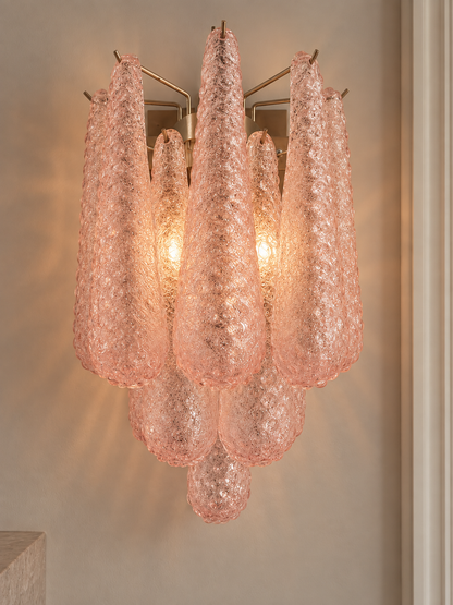 Murano væglampe | Dråber | Lyserød