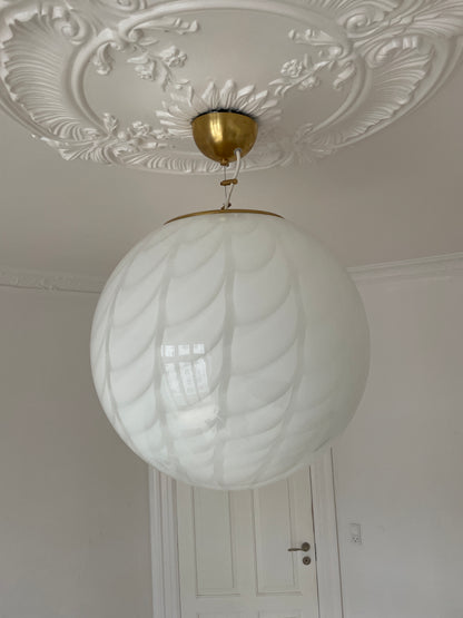 Hvid Murano peacock loftlampe, 40 cm