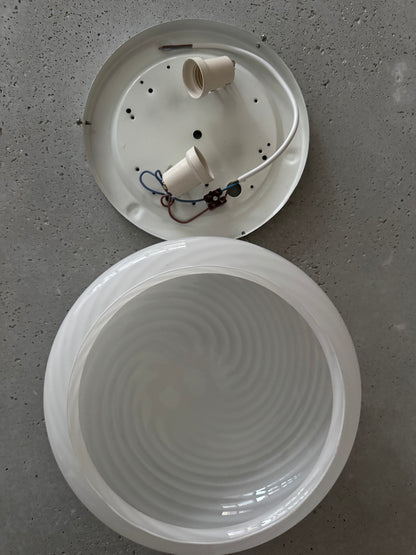 Classic white vintage Murano flush mount, 30 cm
