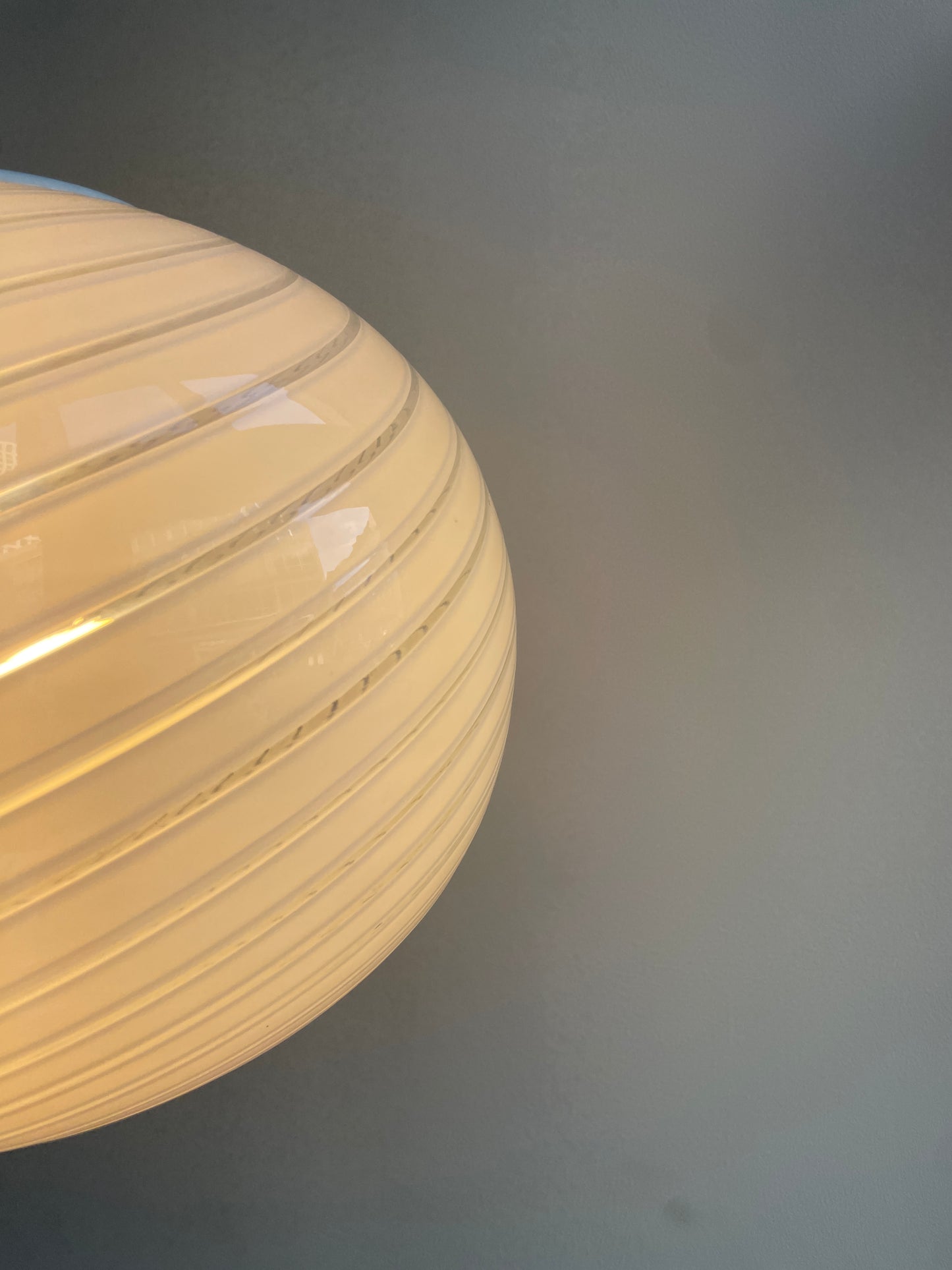 Hvid Murano pendel med hvid top, 40 cm