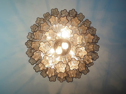 Murano lysekrone | Tuber | 48 glas | Røg-farvet glas
