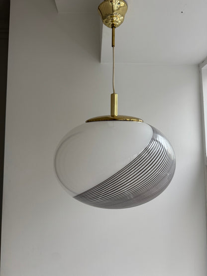 Vintage Murano pendel med brun swirl, 37 cm