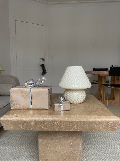 Murano mushroom with cream swirl, 26 cm