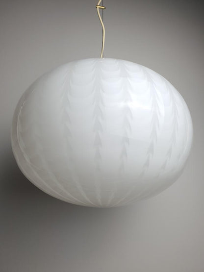 White vintage Murano peacock pendant lamp, 43 cm