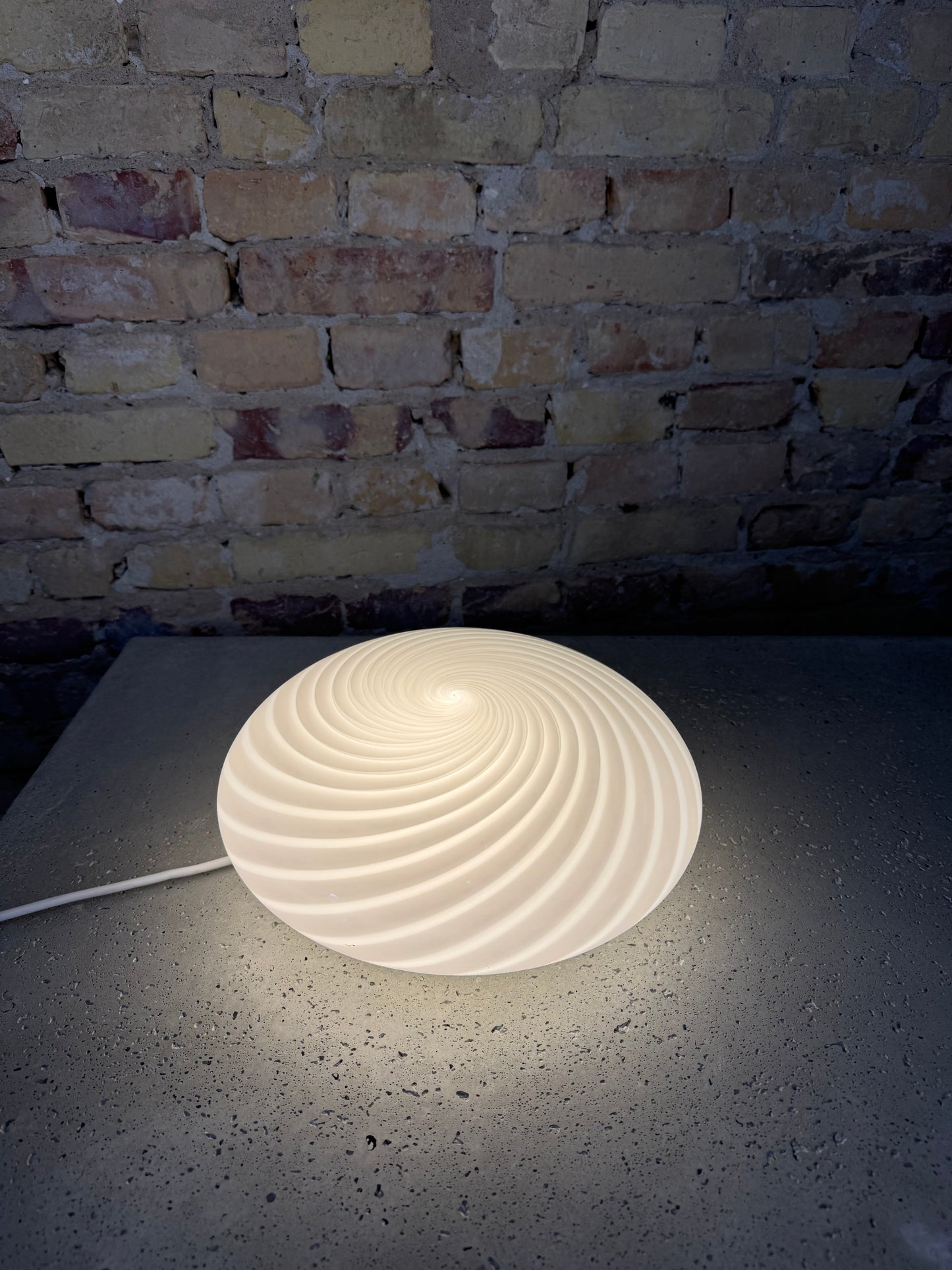 Hvid vintage Murano plafond lampe, 30 cm