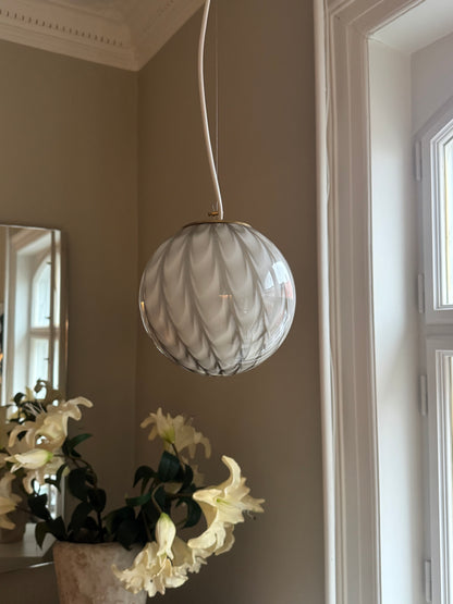 Gray Murano peacock pendant, 20 cm