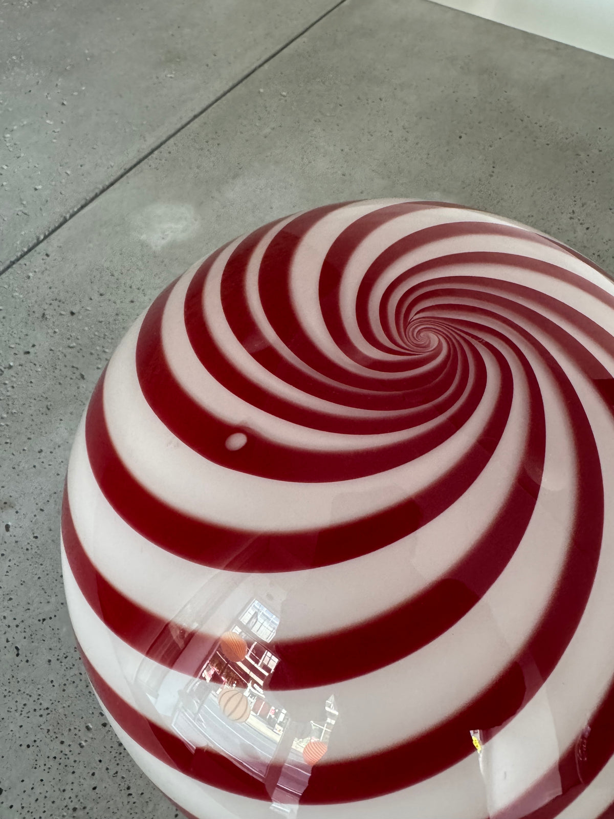 Red cherry Murano swirl pendant, 30 cm - 2nd sort