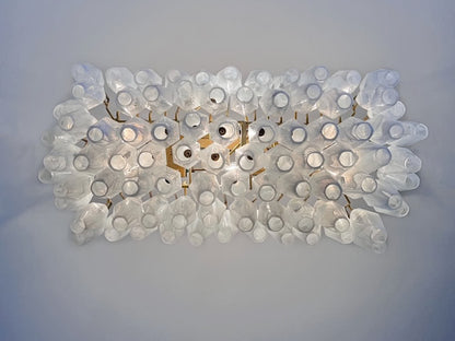 Murano lysekrone | Poliedri | 84 glas | Hvid alabaster