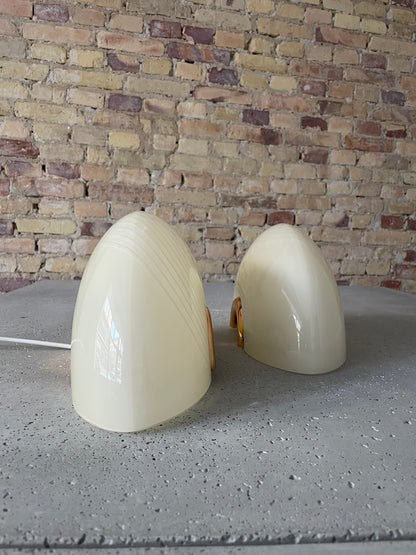 Large cream-colored vintage Murano wall lamps (one set)