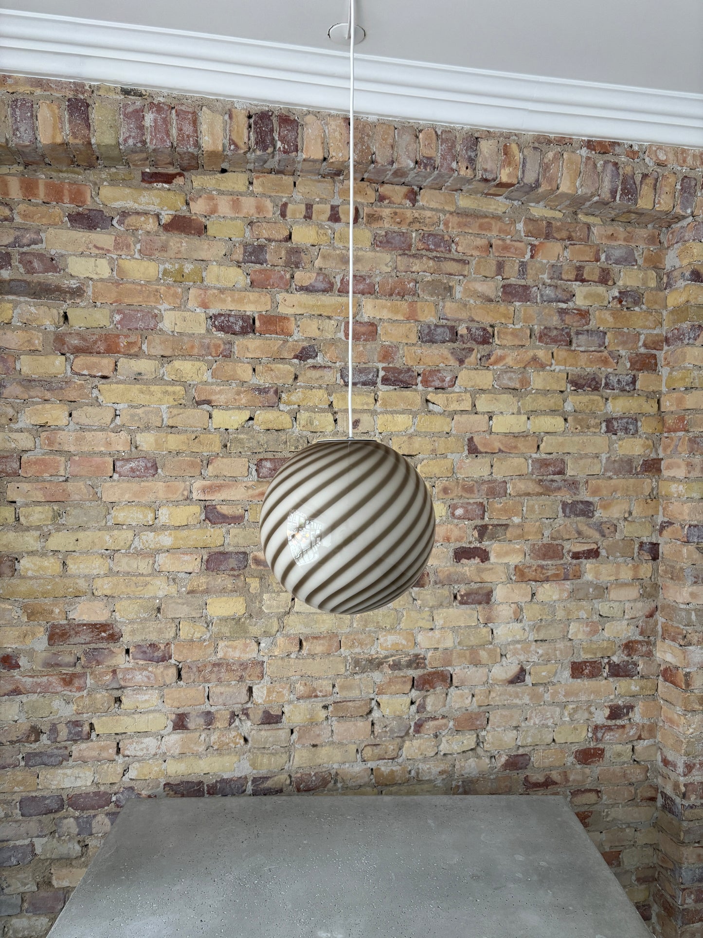 Murano ceiling lamp in grey and brown swirl, 30 cm
