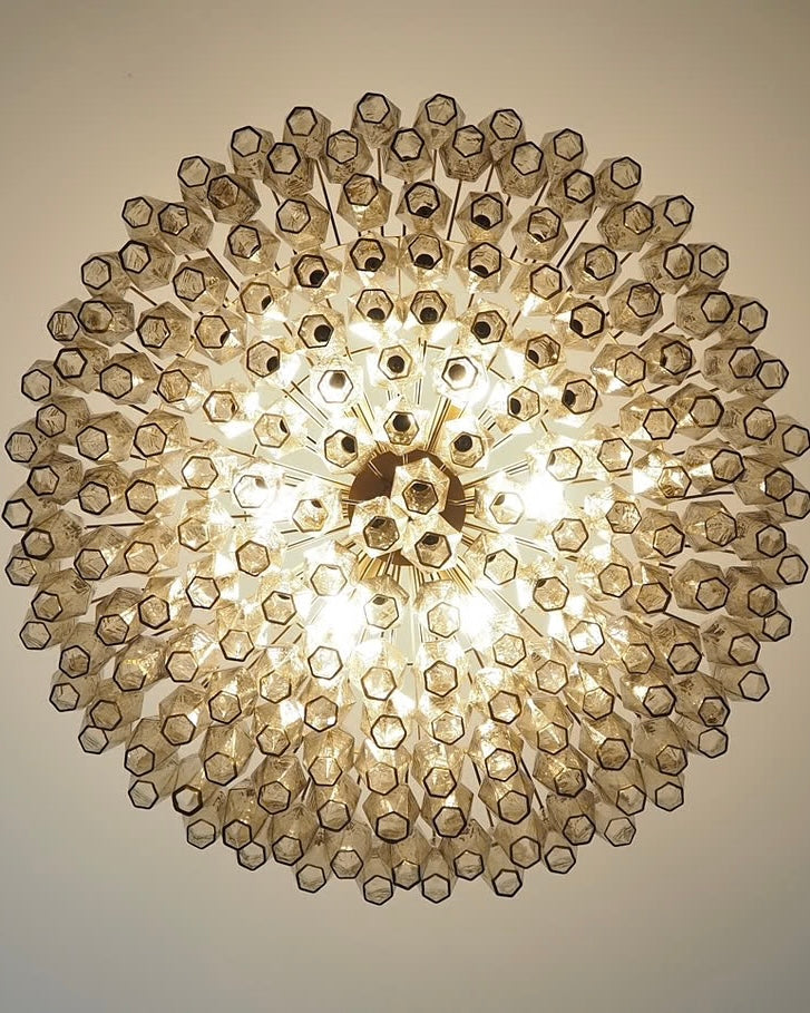 Murano chandelier | Poliedri | 185 glasses | Smoked