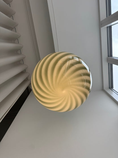 Mørkegrøn oval Murano pendel, 40 cm