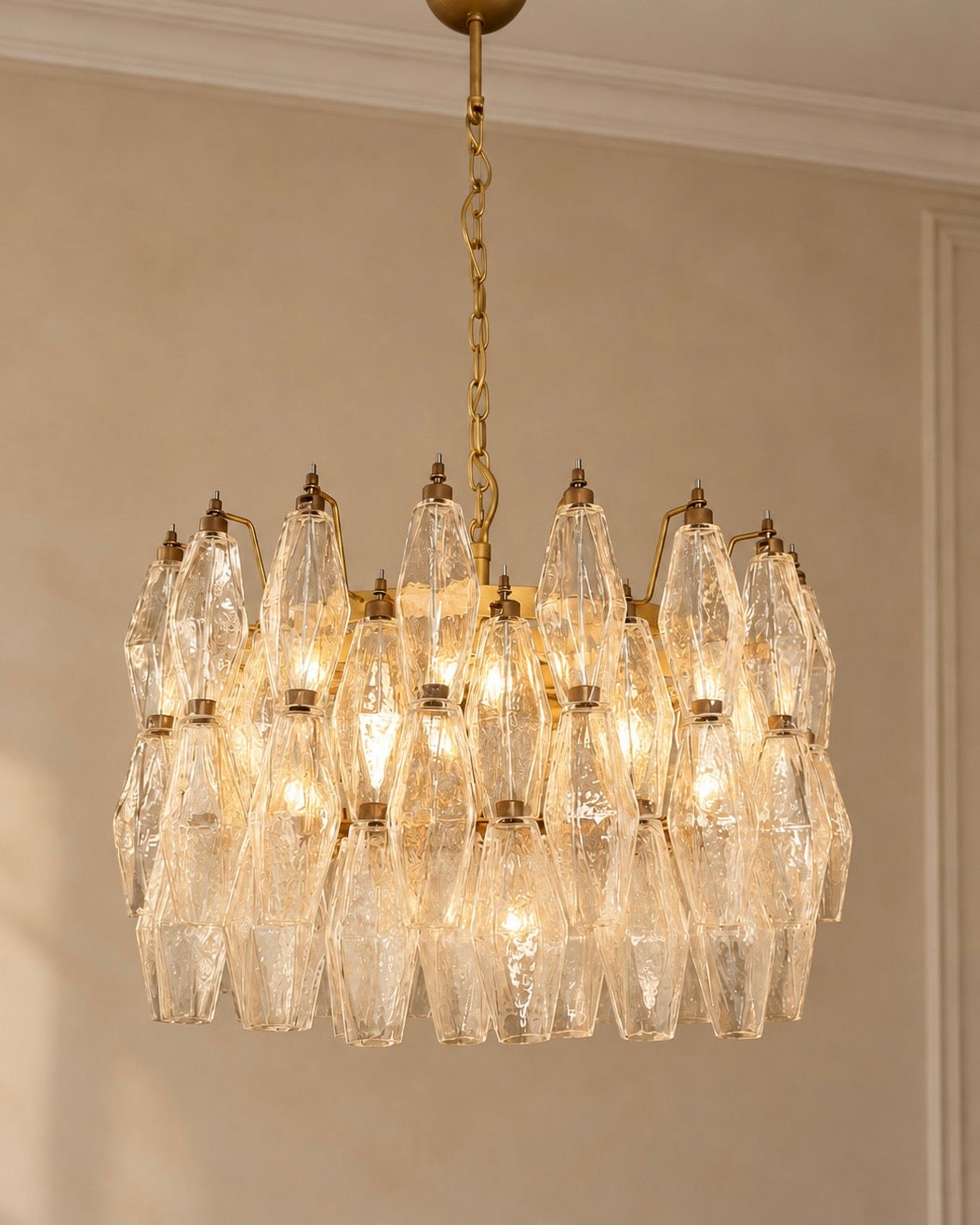 Murano chandelier | Poliedri | 107 glass | Clear