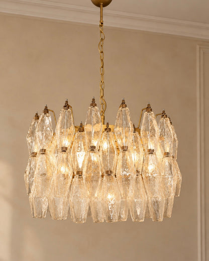 Murano chandelier | Poliedri | 107 glass | Clear
