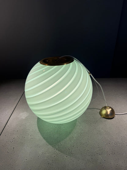 Large ceiling lamp with green swirl, 40 cm