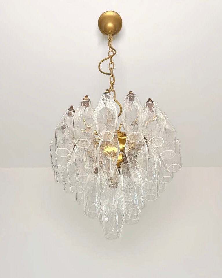 Murano lysekrone | Poliedri | 32 glas | Klar