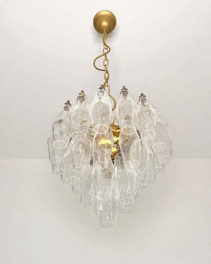 Murano lysekrone | Poliedri | 32 glas | Klar