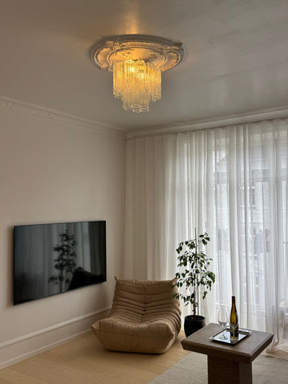 Murano lysekrone | Tronchi | 18 glas | Klart glas