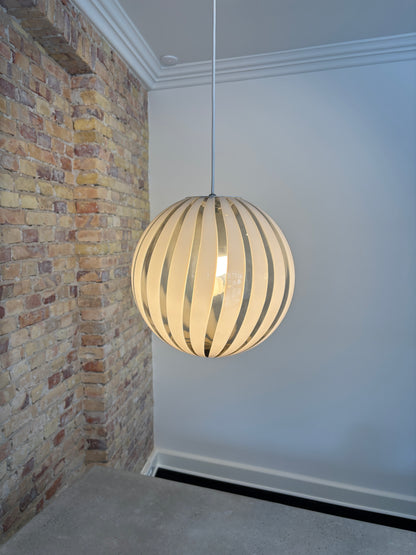 Murano pendant lamp with white and transparent pendant, 30 cm