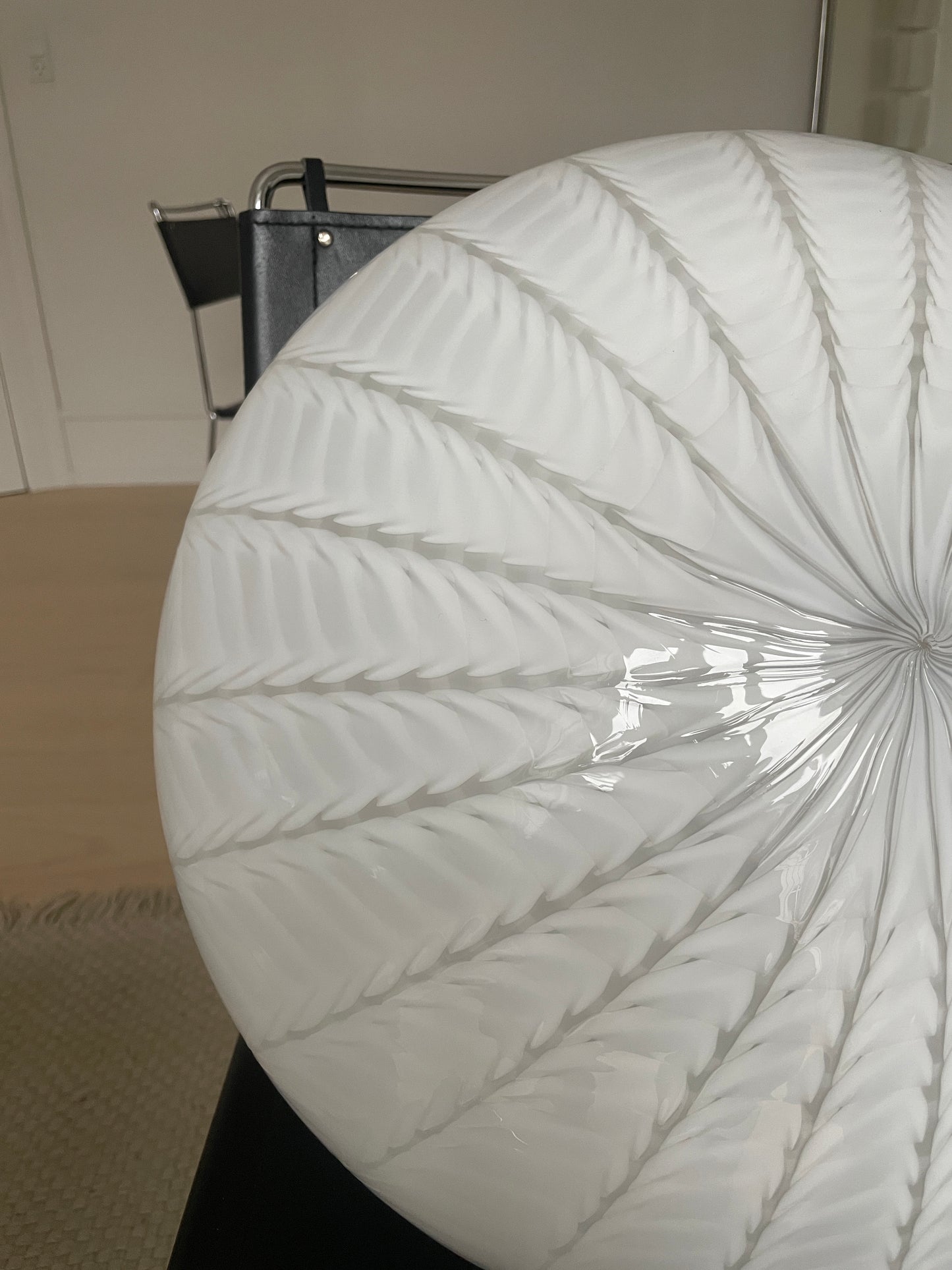 Hvid vintage Murano peacock pendel, 42 cm