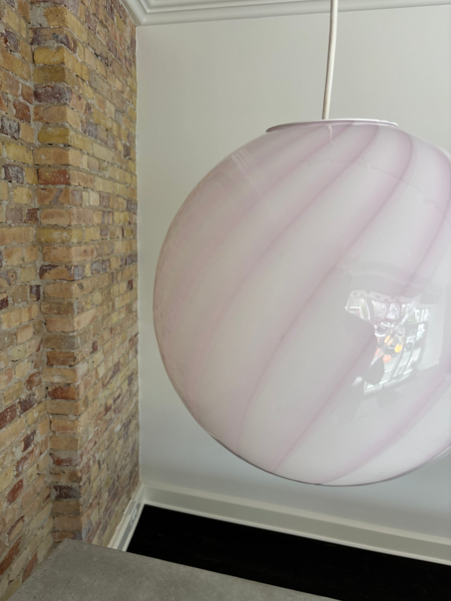 Lyserød Murano pendel, 30 cm