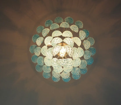 Murano lysekrone | Dråber | 52 glas | Blå