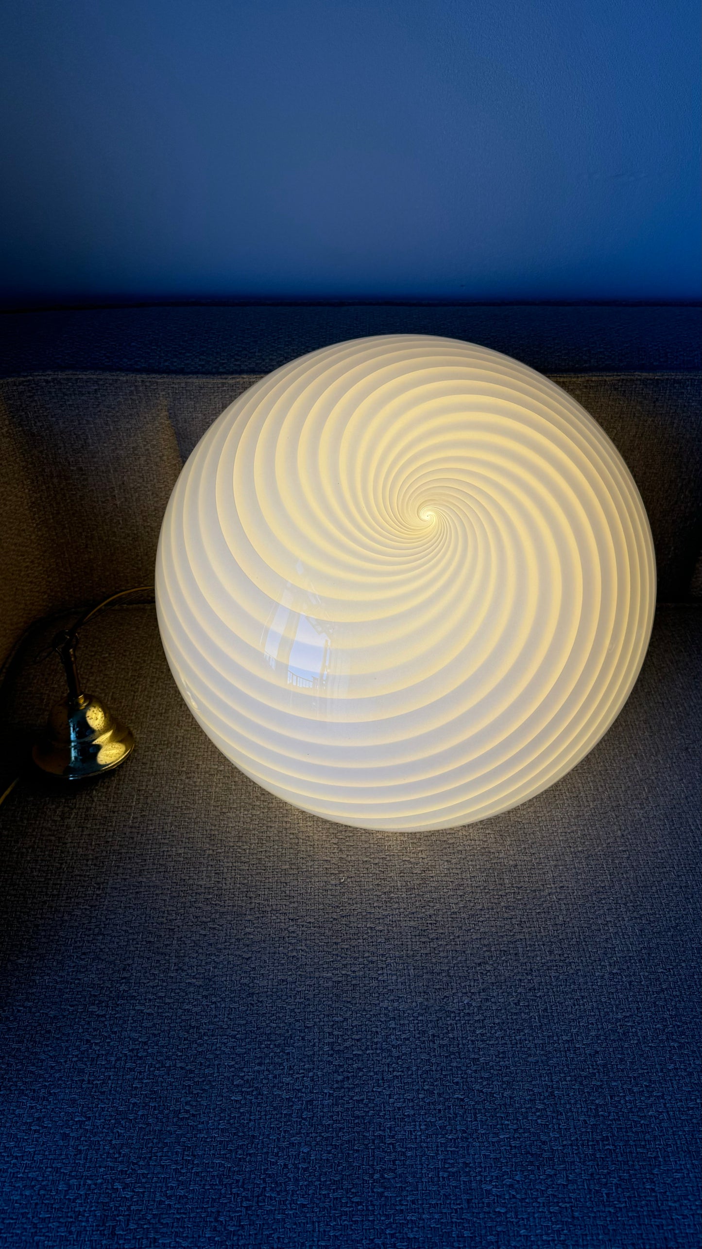 Hvid og gul Murano pendel lampe, 40 cm