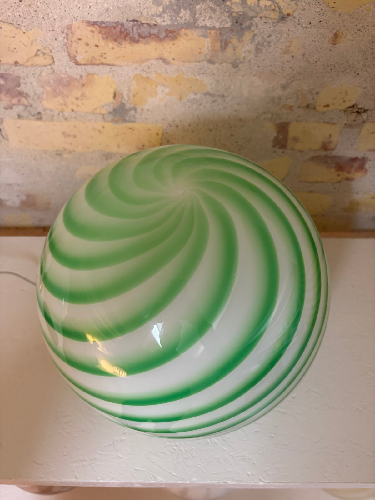 Grøn swirl Murano candy pendel, 30 cm - 2. sortering