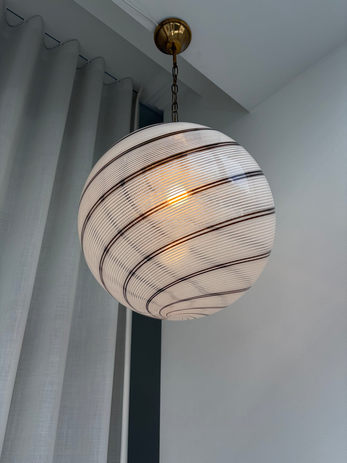 Meget smuk vintage Murano filigrana pendel, 40 cm