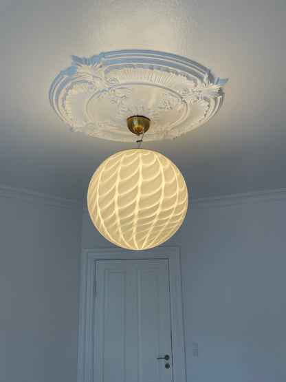 Hvid Murano peacock loftlampe, 40 cm