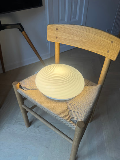 Vintage Murano plafond med hvid klassisk swirl, 30 cm