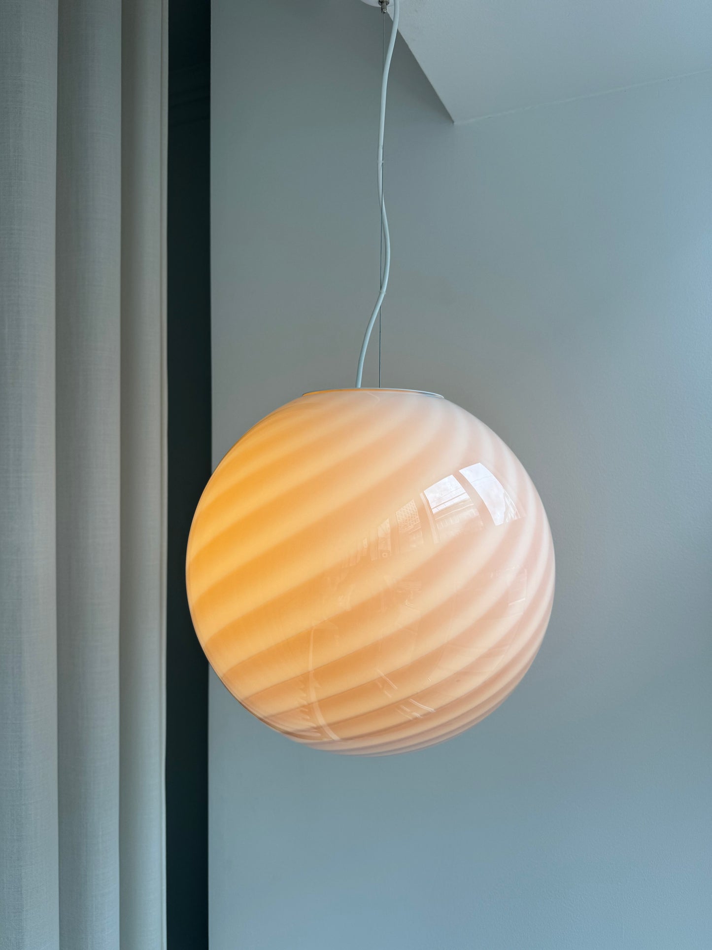 Lysegul/creme Murano pendel, 40 cm