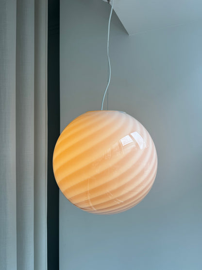 Lysegul/creme Murano pendel, 40 cm