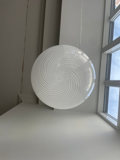 Hvid vintage Murano pendel, 40 cm