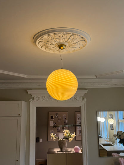 Lysegul Murano swirl loftslampe, 40 cm