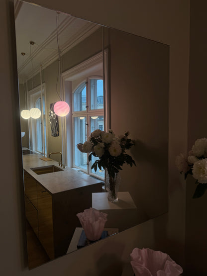 Pink Murano pendant with classic swirl, 20 cm