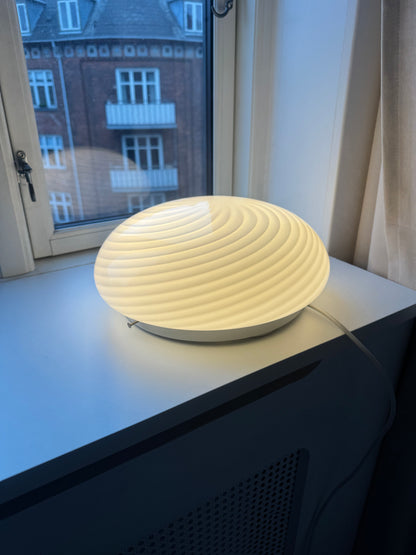 Smuk Vintage Murano plafond med hvid klassisk swirl, 30 cm