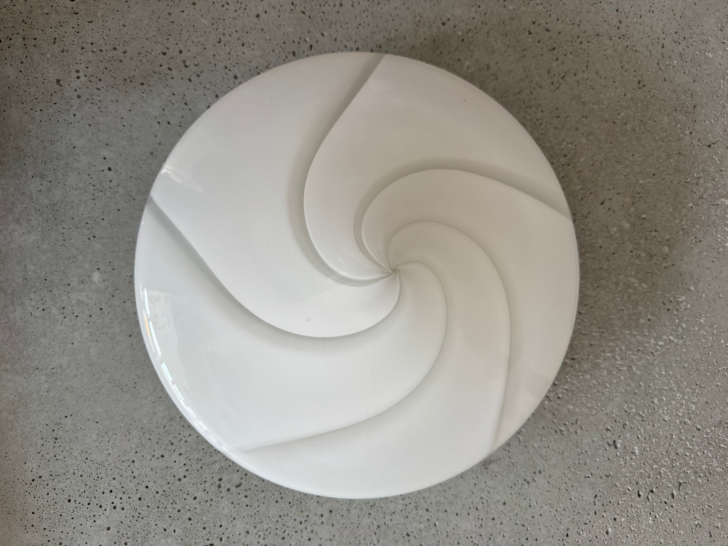 Hvid vintage Murano plafond lampe, 30 cm