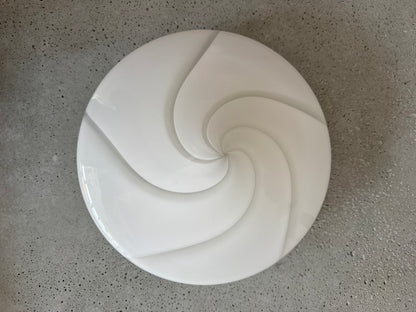 Hvid vintage Murano plafond lampe, 30 cm
