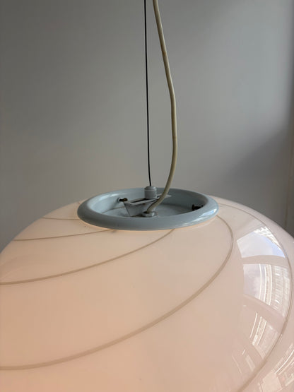 Kæmpe vintage Murano pendel m. enkel swirl, 43 cm