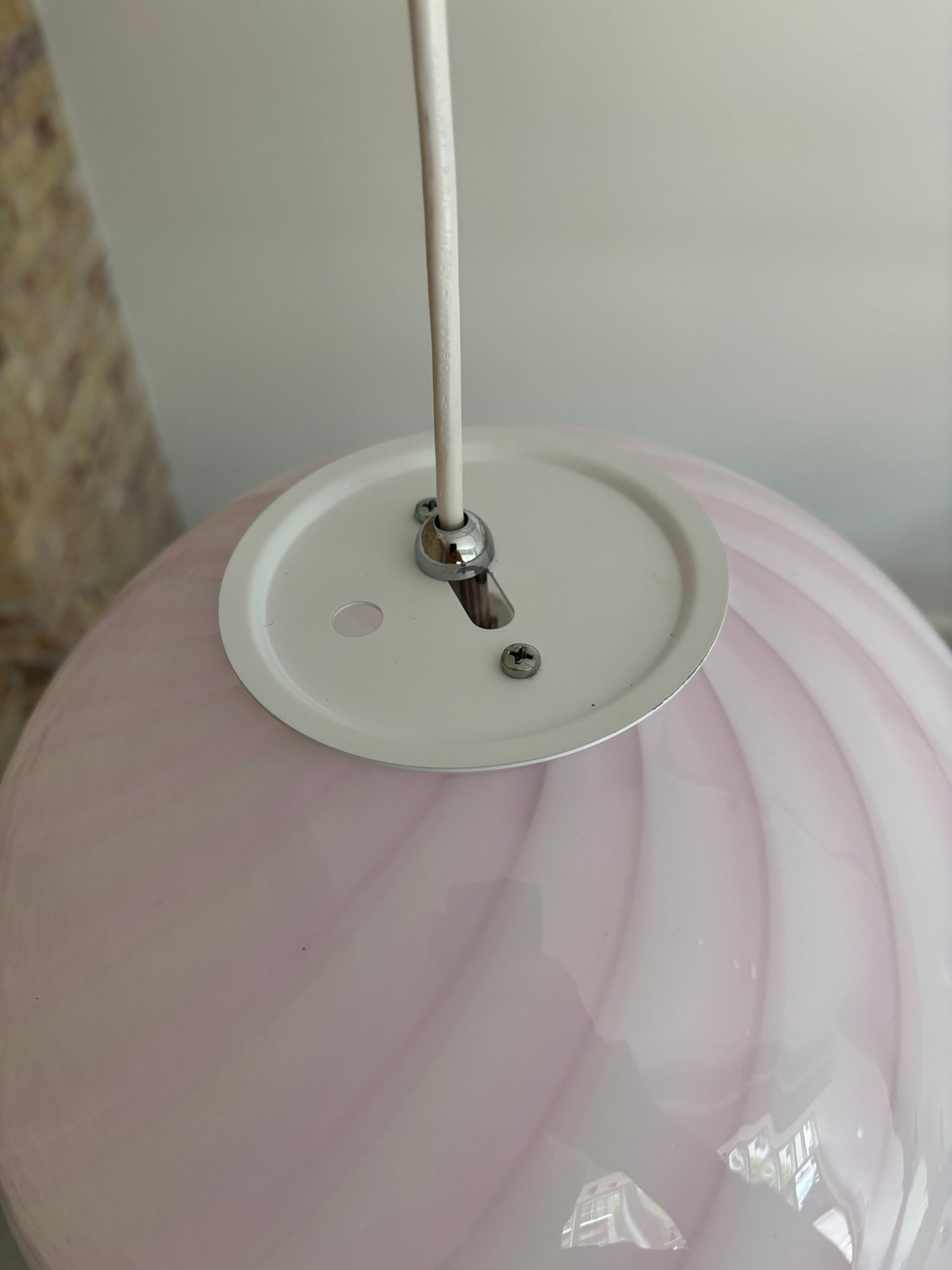 Lyserød Murano pendel, 30 cm