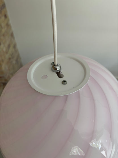 Lyserød Murano pendel, 30 cm